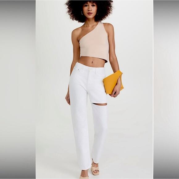 Agolde Lana Slice Straight in Element (white) Size 30 High Rise Button Fly - Picture 14 of 16